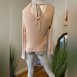Topshop Lightweight Sweater Keyhole Back with Tie US2 Blush Pink